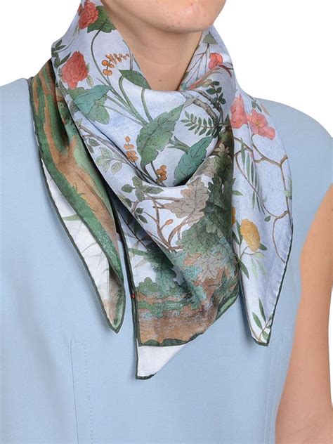 gucci tree of life silk scarf|gucci scarf unisex.